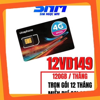 HÀNG CHẤT LƯỢNG Sim 4G Vinaphone 12VD149 – 12VD89 – 12D60G – 12FHAPPY – D500 full một năm ko thiết Nạp Tiền – SIM NGỌC M