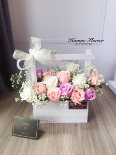 [Hannie Flower] Giỏ hoa sáp phối bi