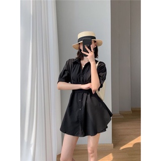 Set áo sơ mi thắt eo+ quần