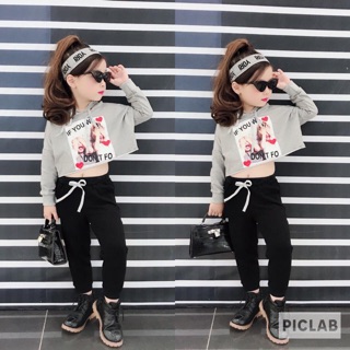 Sét thể thao hodie croptop