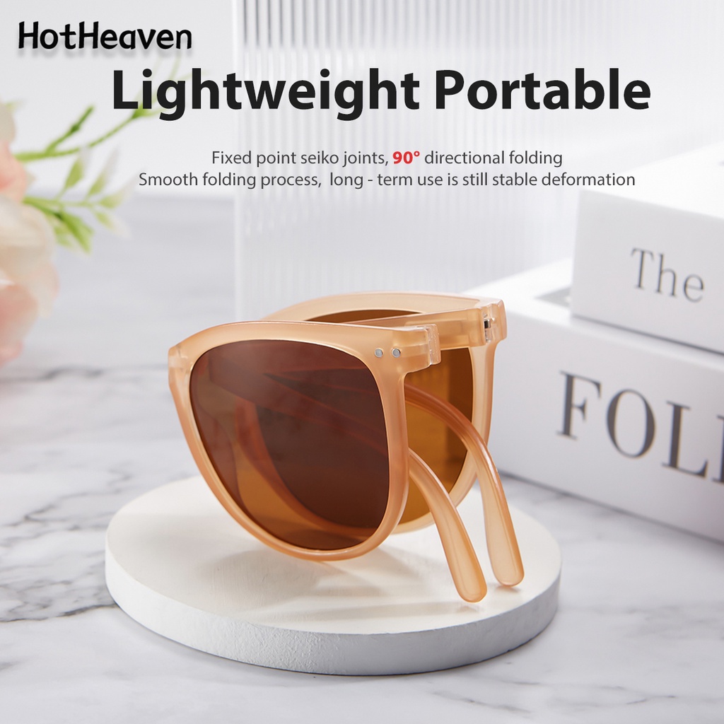 Kính Mát Chống Tia UV400 Tròng Oval 4 Màu Sắc Thời Trang Có Thể Gập Lại Cho Nam Và Nữ