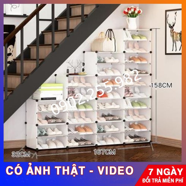 [SALE ] - TỦ GIÀY DÉP ĐA NĂNG ĐỂ ĐƯỢC 56  ĐÔI GIẦY/DÉP TỦ 28 Ô (chia ô) MẪU TỦ BẬC THANG ĐỂ GẦM CẦU THANG SIÊU ĐẸP