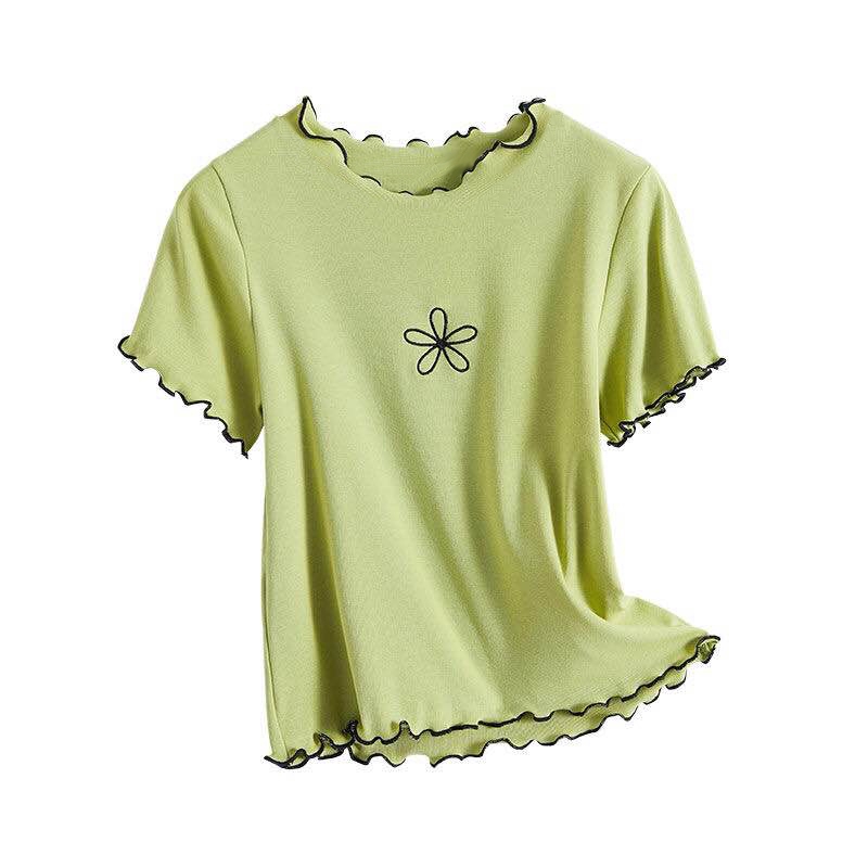 Áo Thun Ngắn Tay Thêu Họa Tiết Xinh Xắn Với 3 Màu Sắc Chọn Lựa | BigBuy360 - bigbuy360.vn