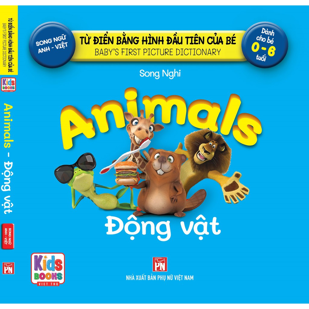 Sách - Baby'S First Picture Dictionary - Từ Điển Bằng Hình - Động Vật - Animals (các trang đều là Bìa Cứng chống nước)