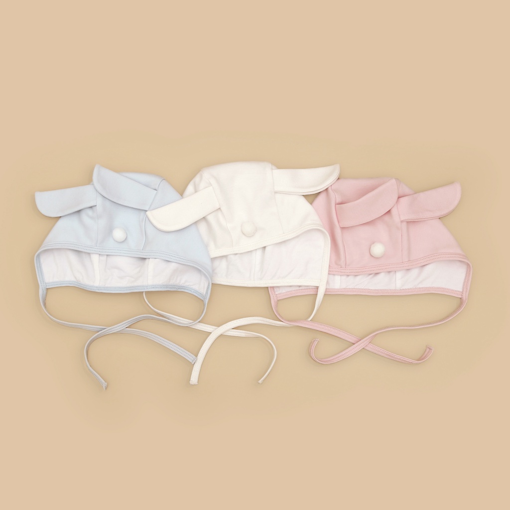 Set phụ kiện trắng hồng và xanh trắng có tai cho bé Nous - chất liệu petit ( từ 0-24 tháng tuổi)