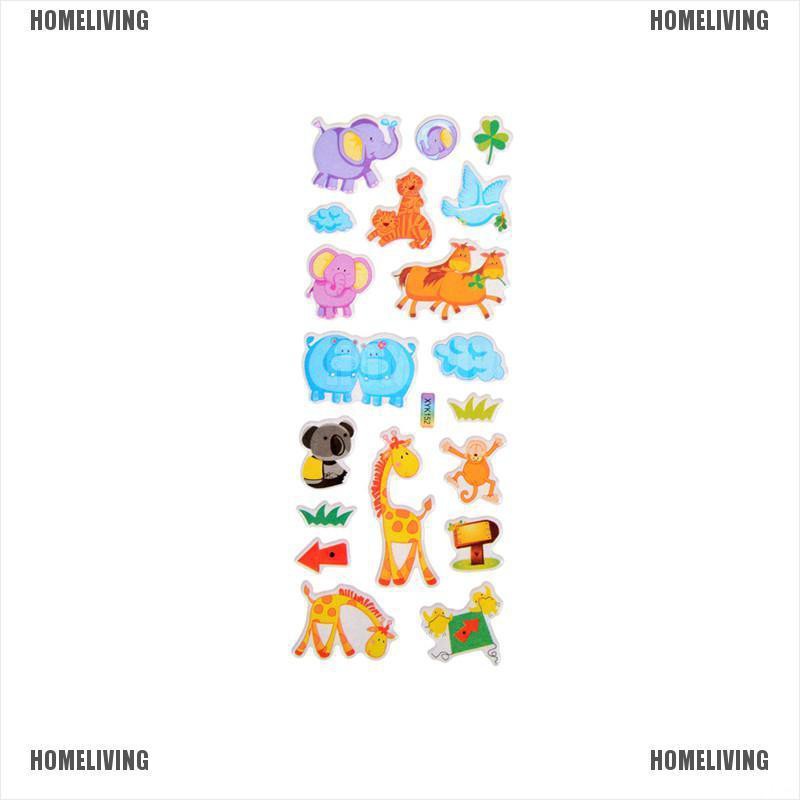 Miếng dán trang trí tường hình động vật 3D đáng yêu cho trẻ em