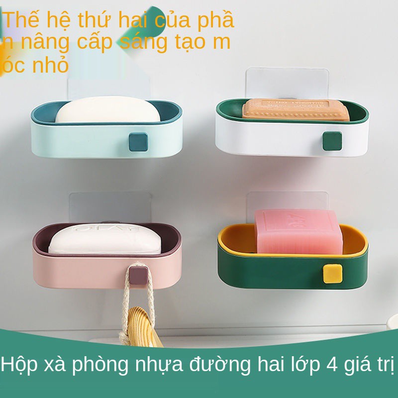 hộp đựng xà phòng đĩa đục lỗ miễn phí cốc hút treo tường tắm hộ gia đình toilet thoát nước đôi sáng tạo