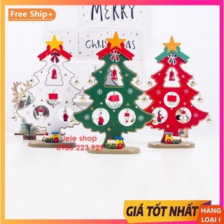 Cây thông giáng sinh mini để bàn bằng gỗ cao cấp