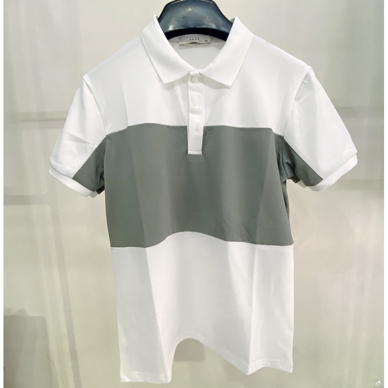 Áo polo phối mầu thời trang nam, Áo cộc tay mùa hè có cổ hoạ tiết mầu phong cách lịch sự btshop từ 45 đến 75 kg