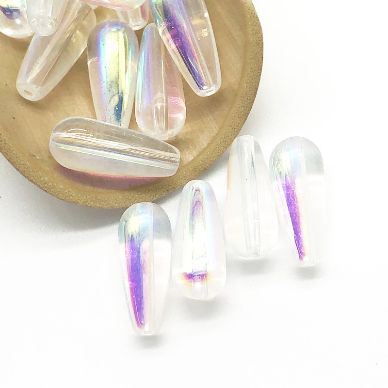 (1 cái)Hạt thủy tinh giọt nước 8*20mm, Nguyên liệu làm trang sức cổ trang, Nguyên liệu diy