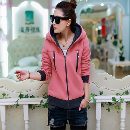 🎁 Giảm 49.9% 🎁Áo khoác nữ 2 tia kéo Hồng Ruốc , xanh lá. xanh coban. đỏ , nâu - LV115R01
