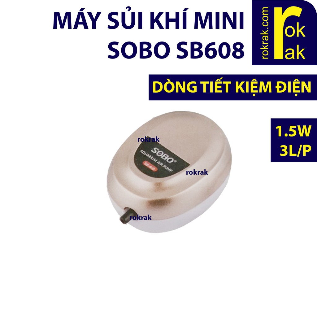 Máy sục sủi khí oxy 1 vòi 1.5W SOBO SB-608 tiết kiệm điện cho hồ cá nhỏ