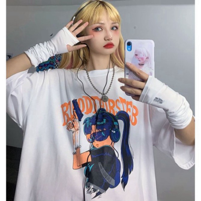 ÁO THUN, ÁO PHÔNG TAY LỠ UNISEX FORM RỘNG OVERSIZE ANIME M380 KL SHOP HP SHOP THUYLIENSHOP