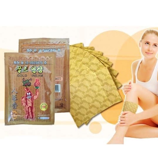 5 GÓI CAO DÁN HỒNG SÂM (25 MIẾNG/ GÓI) GOLD INSAM GIẢM ĐAU NHANH [KOREA POWER GINSENG]