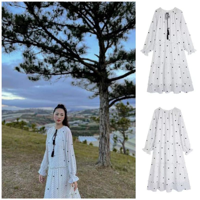 ĐẦM MAXI THỔ CẨM TAY DÀI ZR XUẤT XỊN