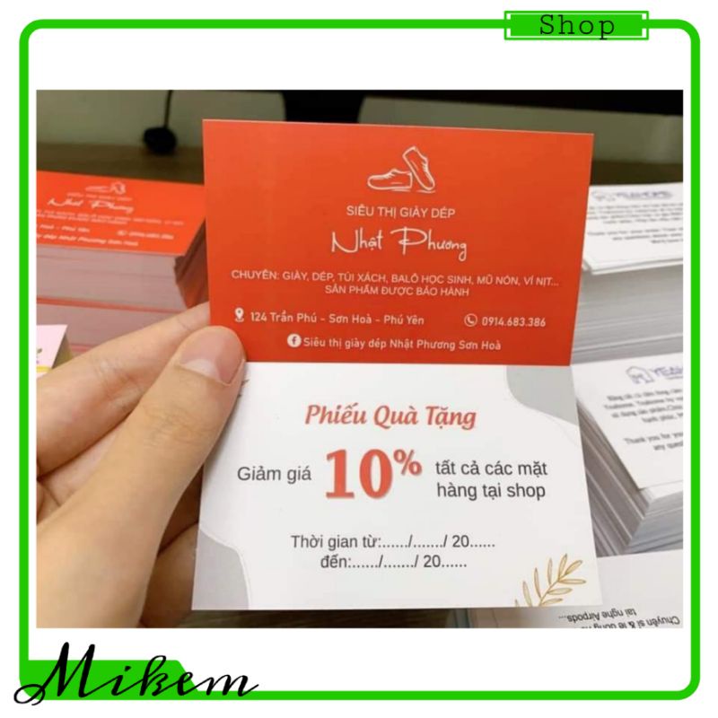CARD VISIT, THANK YOU, PHIẾU TÍCH ĐIỂM IN THEO YÊU CẦU (hộp 50 card) _ Mikem