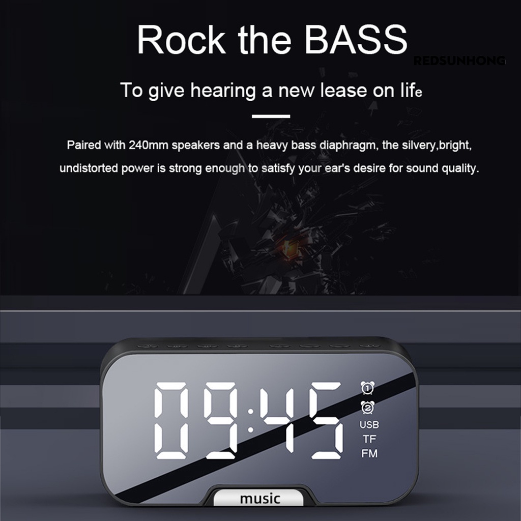 Loa Bluetooth 5.0 Không Dây Mini R.H Q5 Tích Hợp Đồng Hồ Báo Thức