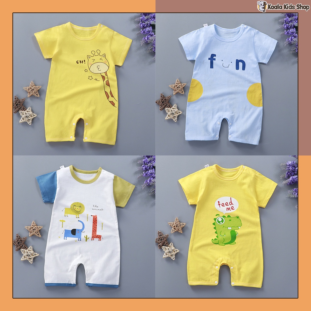 Bodysuit chất cotton thoáng mát cho bé Bộ đồ áo liền quần cộc tay sơ sinh từ 5 tháng - 2 tuổi