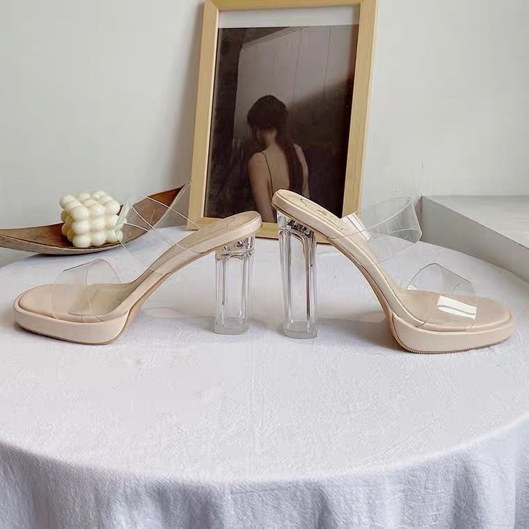 Dép Cao Gót Đế Trong Suốt Chống Nước Thời Trang Mới