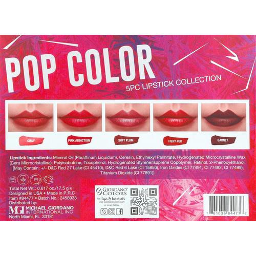 [HÀNG MỸ] Bộ 5 son Giordano Colors Pop Color Lipstick Collection Macy's