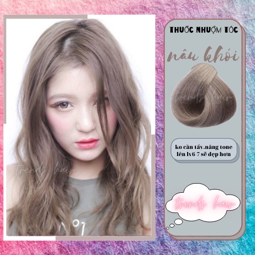 THUỐC NHUỘM TÓC NÂU KHÓI SÁNG không cần thuốc tẩy tóc cho nam và nữ ( phù hợp từ nền tóc lv6 sẽ đẹp hơn) | TRENDS HAIR |