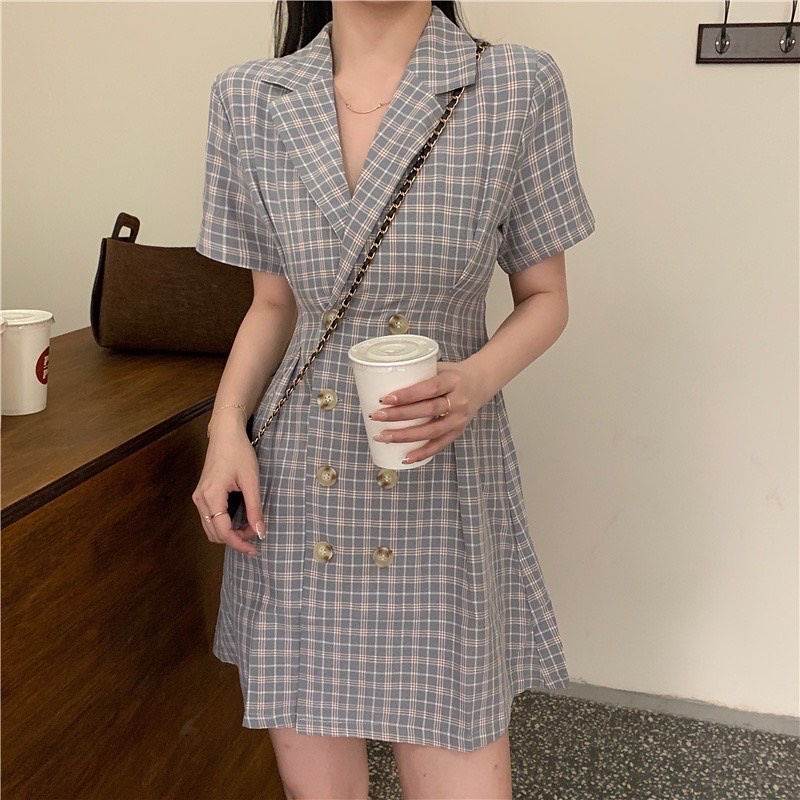 Đầm vest caro sang chảnh