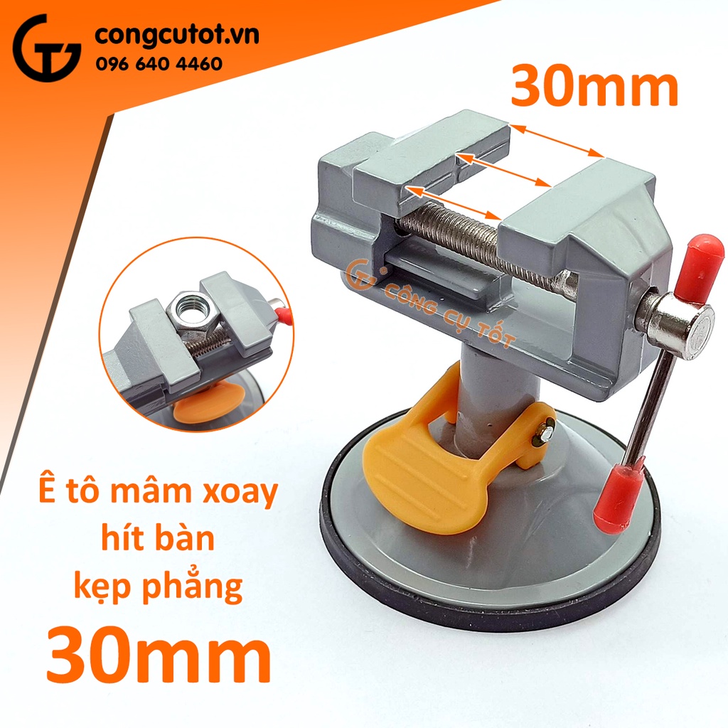 Ê tô mâm xoay hít bàn kẹp phẳng độ mở 30mm