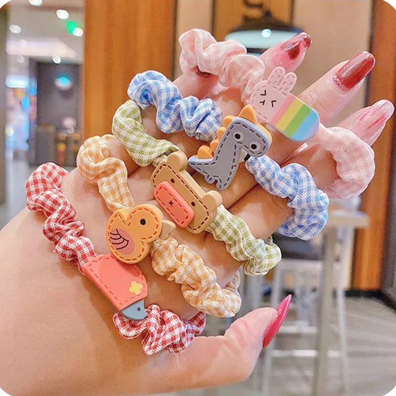 Dây Buộc Tóc Vải Xinh Xắn Phong Cách Hàn Nhật Cho Bé Gái