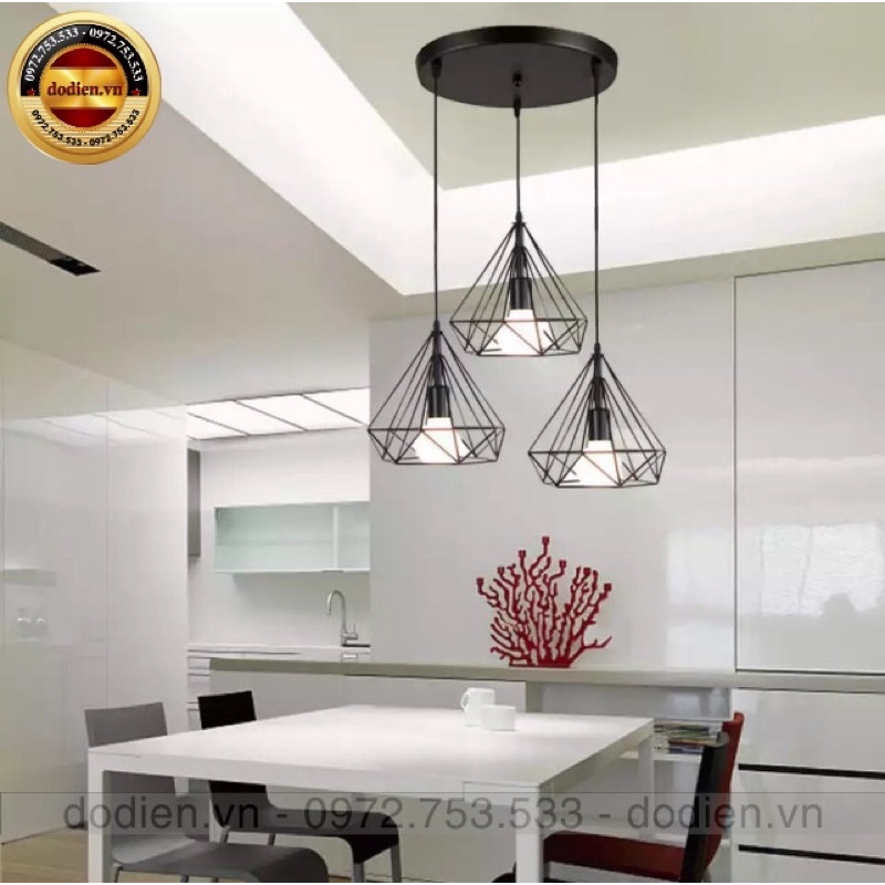 Đèn thả trần trang trí kim cương D250 kèm bóng đèn T033