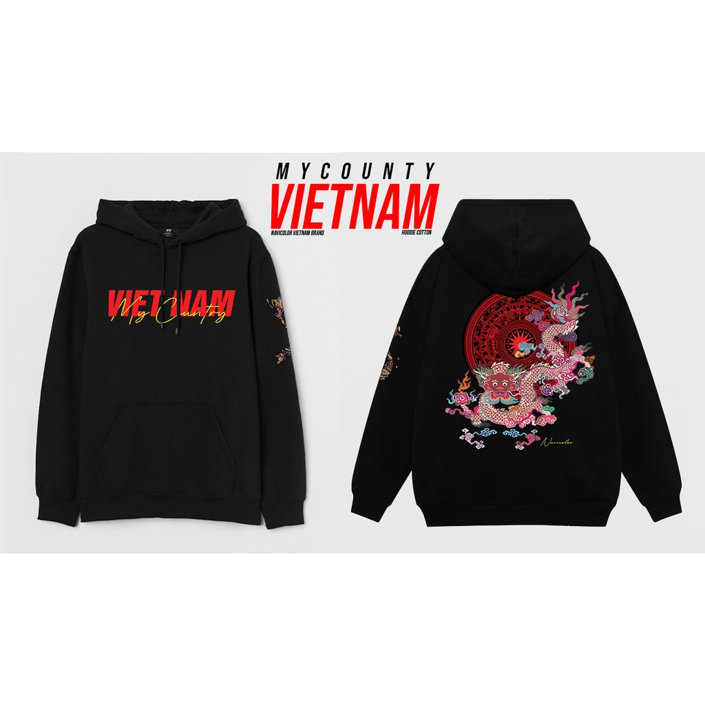 | Premium Hoodie | VIETNAM My Country - áo hoodie Việt Nam nỉ thu đông phong cách Dân Tộc độc đáo