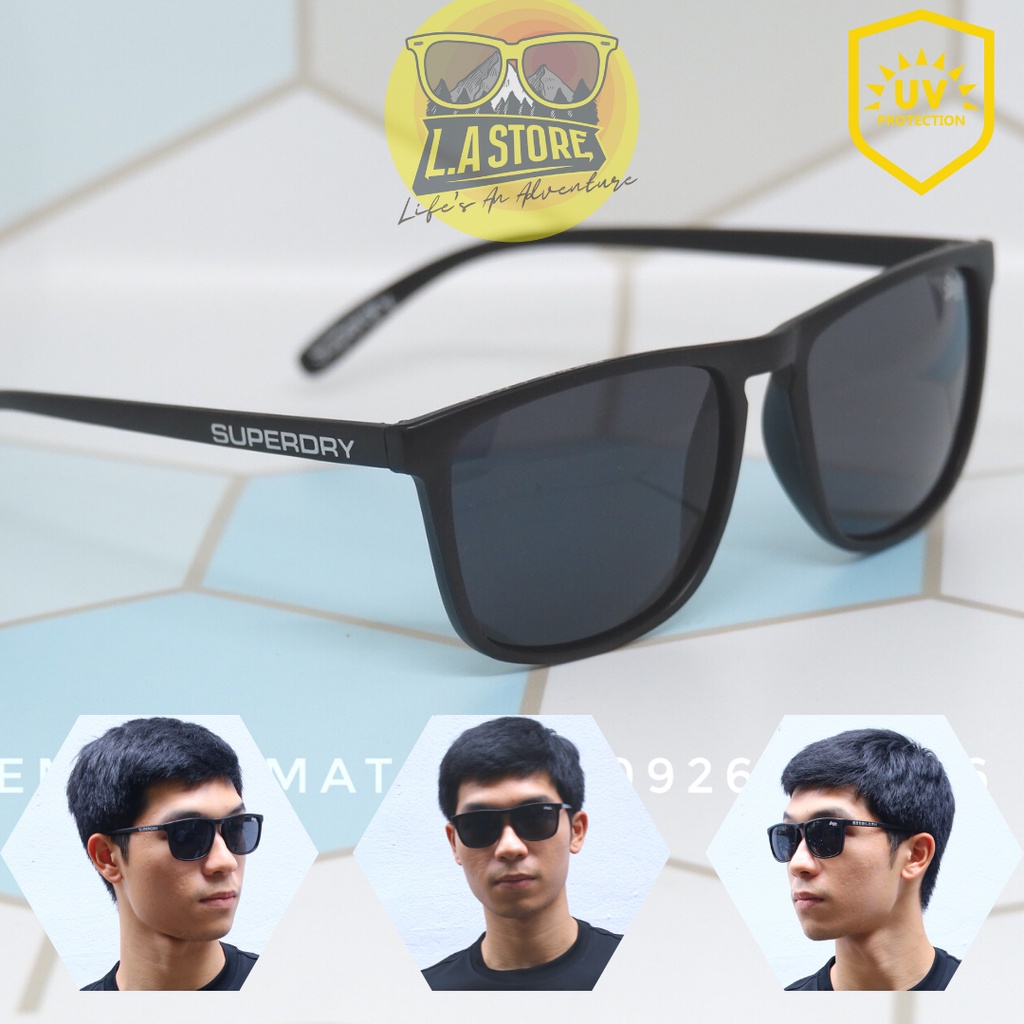 Kính Mát thời trang unisex- SuperDry - Shockwave - Siêu nhẹ - Đen full