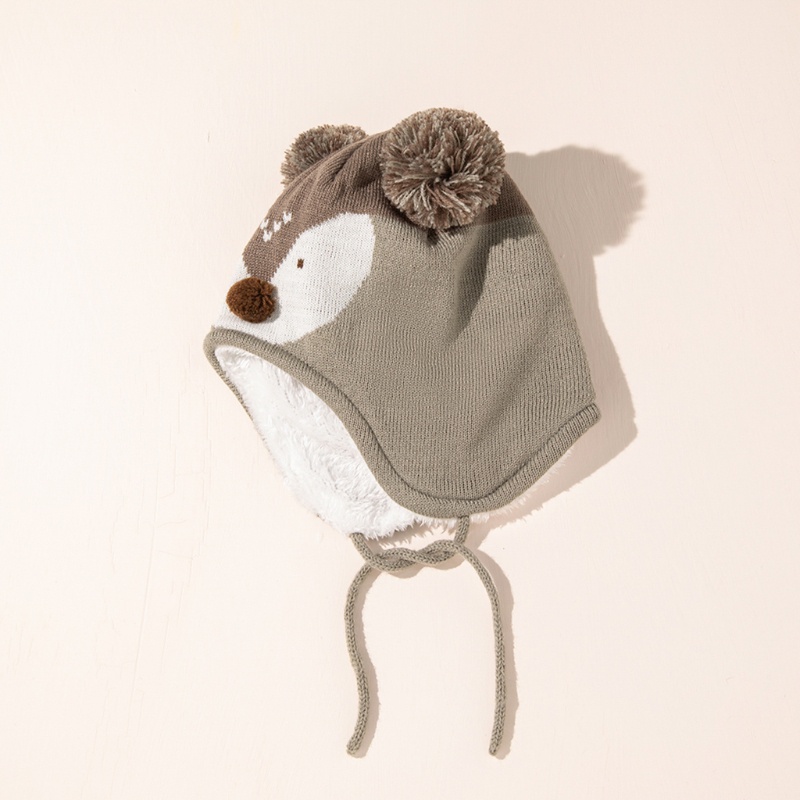 Bộ Mũ Beanie + Găng Tay + Khăn Choàng Dệt Kim Giữ Ấm Mùa Đông Cho Bé