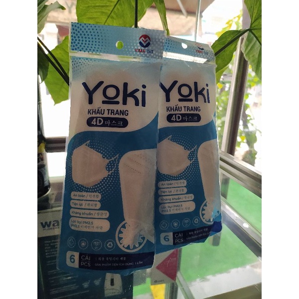Khẩu trang 4D Yoko 1 Bịch 6 Chiếc 4 Lớp Hàng Công Ty.