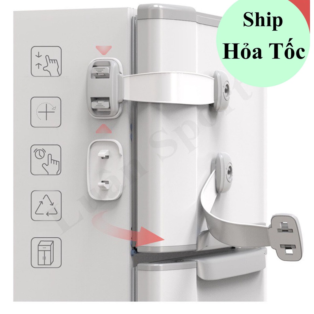 Khóa cài tủ lạnh an toàn cho bé - khóa tủ, ngăn kéo cao cấp giữ an toàn cho trẻ em - Looktosee