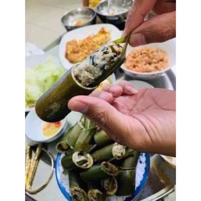 Ốc nhồi ống nứa ( ống lam)  khay 500gr ♥️GIÁ SỈ♥️kèm nước chấm siêu ngon