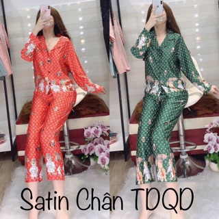 Đồ bộ pijama satin chân cao cấp - tay dài quần dài