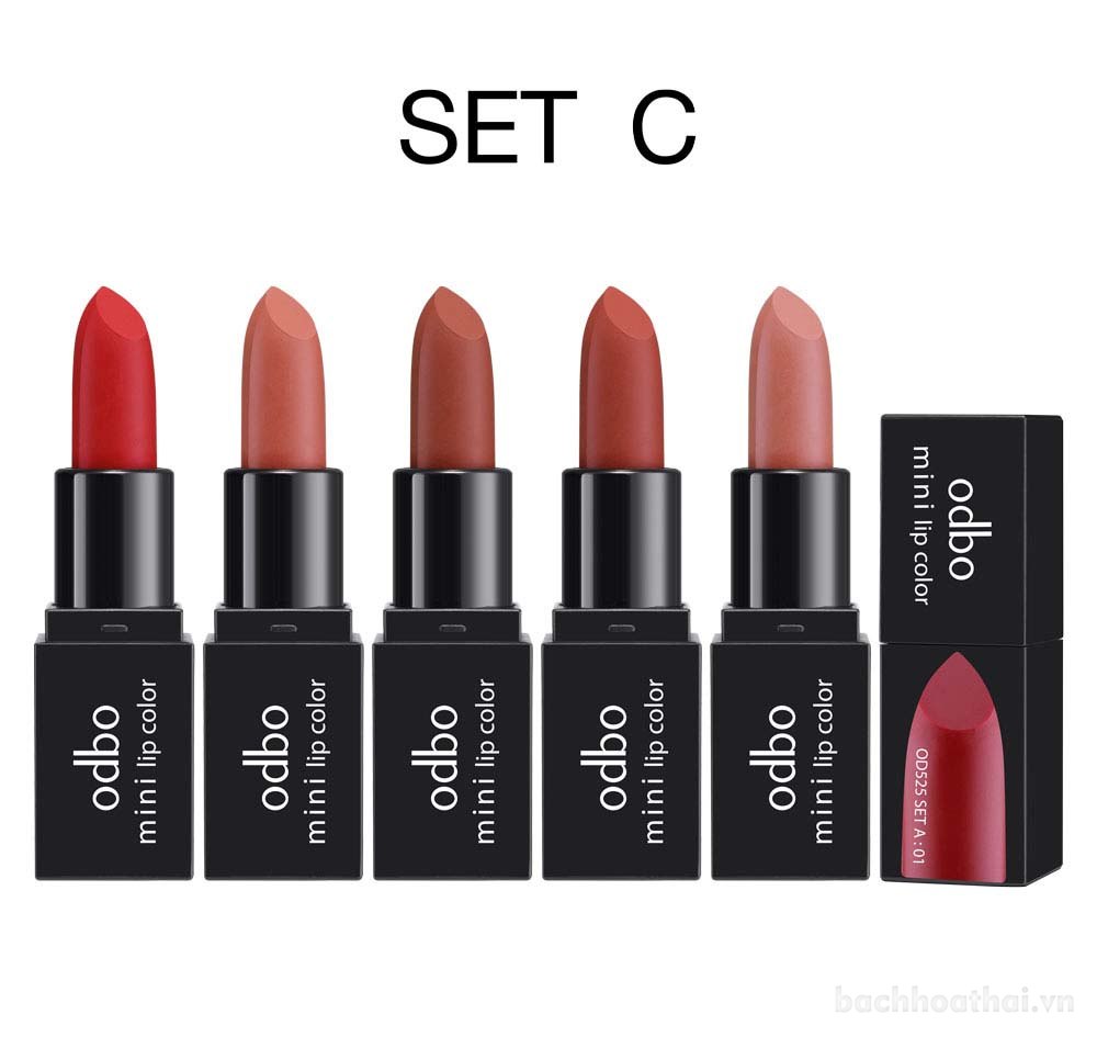 Hộp Soņ 5 thỏi Odbo Kiss Me Again Mini Lipstick Set Thái Lan