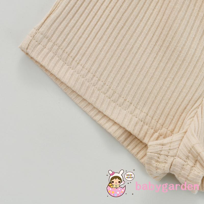 Set Áo Thun Không Tay Màu Trơn + Quần Dài Cho Bé Gái Từ 1-5 Tuổi