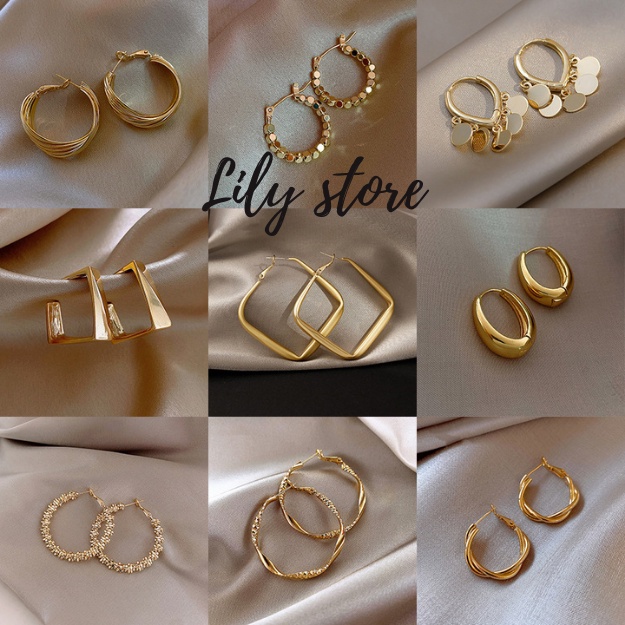 Bông tai nữ Hàn Quốc VINTAGE, Các Mẫu Khuyên Tai Nữ HOT NHẤT #V2