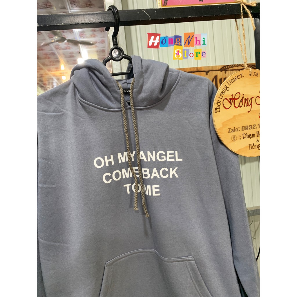 Áo Khoác Hoodie In Hình Oh My Angel Ulzzang Unisex Chất Nỉ Bông Cao Cấp Dáng Rộng Nam Nữ - MM