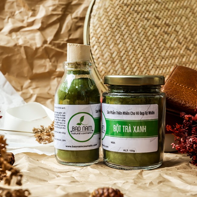 Bột Trà Xanh Tẩy Tế Bào Chết 100g + Tặng bộ đắp mặt nạ inox - Bảo Nam | BigBuy360 - bigbuy360.vn