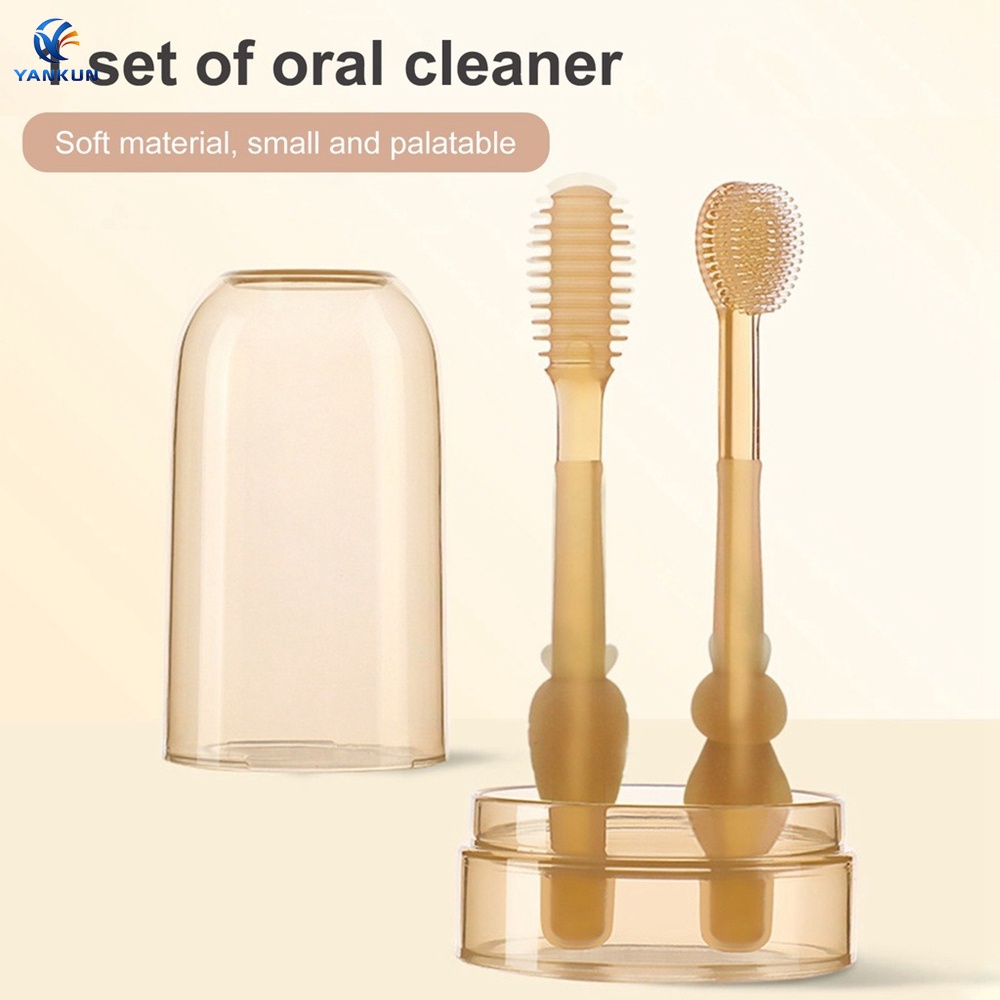 Bàn Chải Đánh Răng Đeo Ngón Tay Bằng Silicone An Toàn Dành Cho Trẻ 0-1 Tuổi