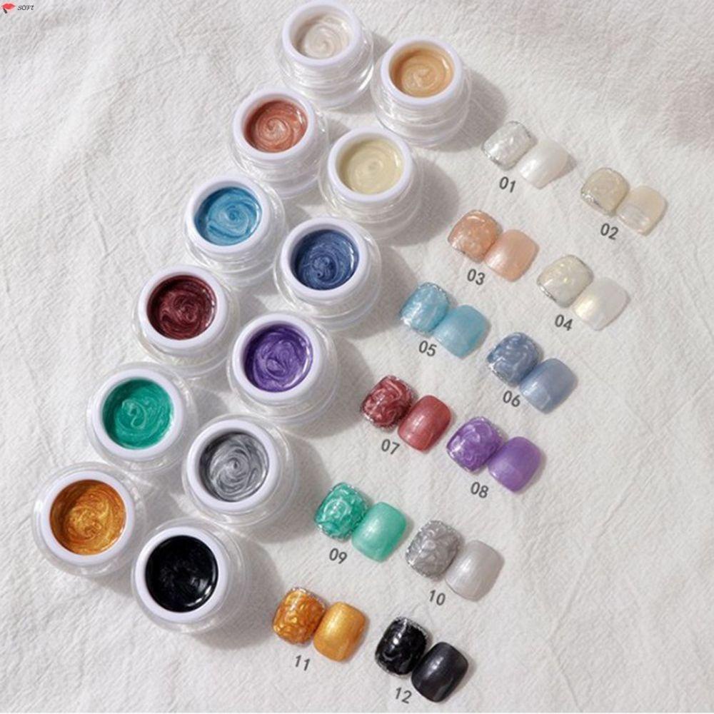[Hàng mới về] Gel sơn móng tay màu sáng lấp lánh thời trang DIY tùy chọn