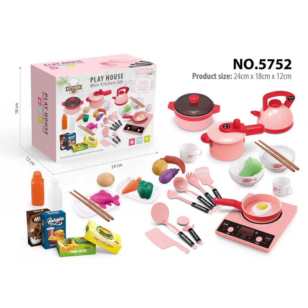 Bộ Đồ Chơi Nhà Bếp Nấu Ăn Play House Mini Kittchen Set 36 Chi Tiết Cho Bé Nhựa Cao Cấp An Toàn Cho Trẻ Em
