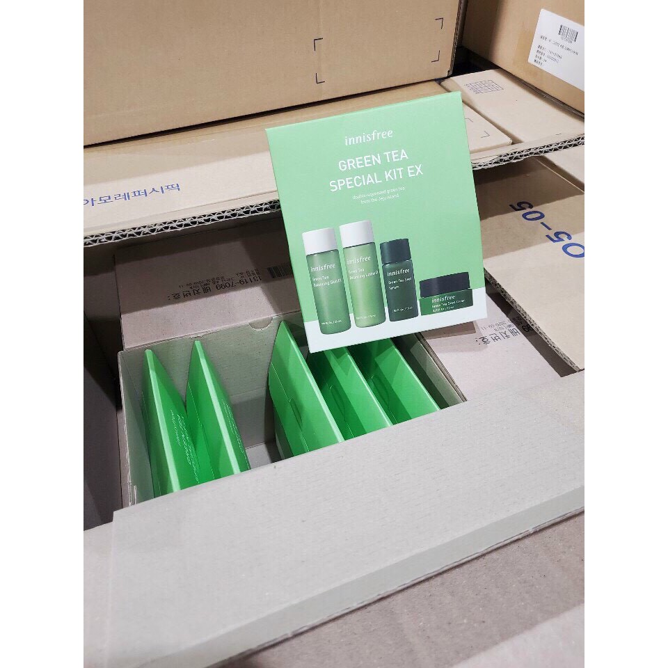 Bộ kit dưỡng da 4 item INNISFREE GREEN TEA có tách lẻ