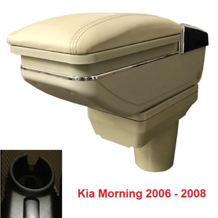 Sản Phẩm Hộp tỳ tay xe hơi, ô tô dùng cho các xe: Kia morning 2004-2008, - Đường kính lỗ chốt đế 7.5cm .