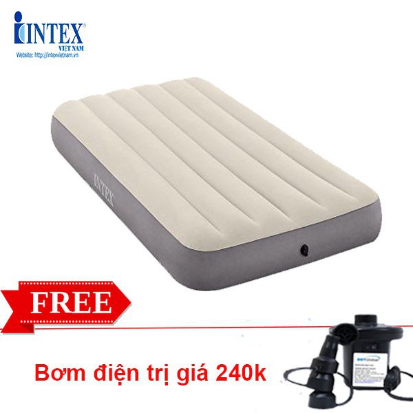 Đệm hơi đơn công nghệ mới 99cm INTEX 64101 - Kèm bơm điện