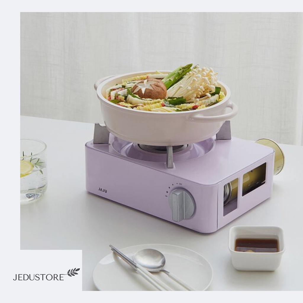 Bếp ga mini màu tím lavender mới Jaju Hàn Quốc