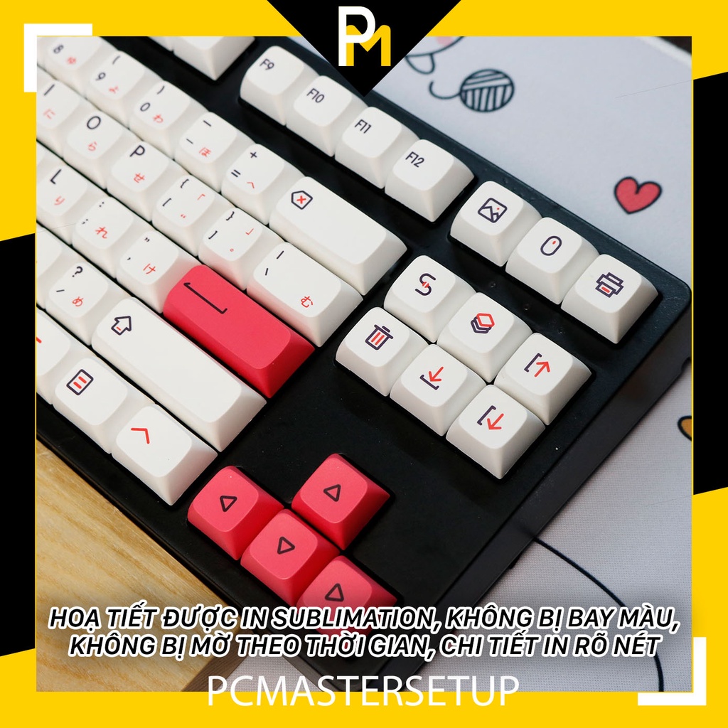 Nút Keycap thay cho bàn phím cơ pbt Kon Mono chiều cao xda 9.5mm dày 1.5mm xịn FullBox của PCmaster