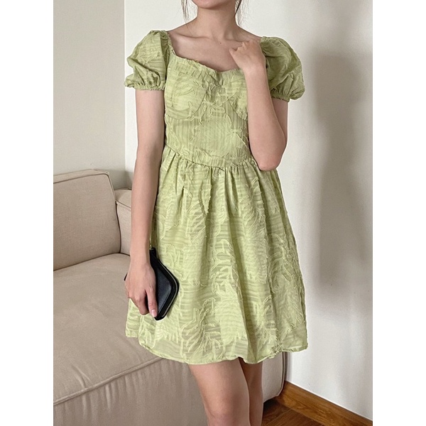 [New Dress]VÁY-ĐẦM REN HOA CÚP NGỰC TAY BO CHUN “ALENA DRESS” siêu xinh